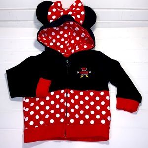 Disney Parks Exclusive Minnie Mouse Hoodie Sweatshirt Jacket Size 18 Months